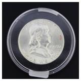 1959 BU Franklin Silver Half Dollar