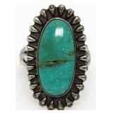 XL Vintage Style Turquoise Designer Ring