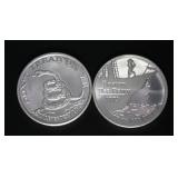 (2) .999 Pure Silver "Don