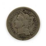 1870 - 3 Cent Nickel *Better Date