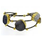 Genuine Druzy & Turquoise Cuff Bracelet