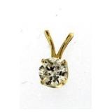 14kt Gold Brilliant .30 ct Diamond Pendant