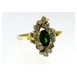 14kt Gold Genuine Tourmaline & Diamond Ring