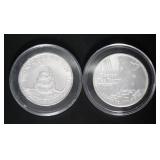 (2) .999 Pure Silver Boston Tea Party Coins