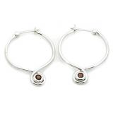 Large Garnet Hoop Designer Earrings