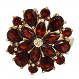 10kt Gold Vintage 4.80 ct Garnet Cocktail Ring