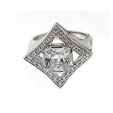 Cushion Cut 3.00 ct White Topaz Designer Ring