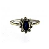 10kt Gold Genuine Sapphire & Diamond Ring