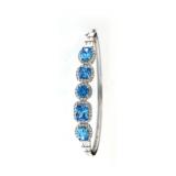 Fancy Cut 6.00 ct Blue & White Topaz Bracelet