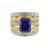 Radiant Cut 5.00 ct Tanzanite Cocktail Ring