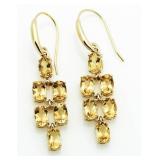 Golden Citrine 3.00 ct Waterfall Earrings