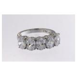 Oval 3.50 ct White Topaz Anniversary Ring
