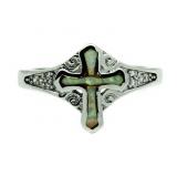 Quality Enamled Opal Cross Ring