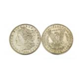 (2) 1921-D Morgan Silver Dollars