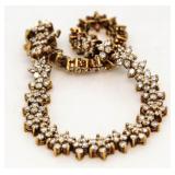 14kt Gold 5.94 ct Diamond Floral Motif Bracelet