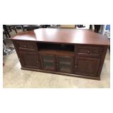 Large Cherry Corner Media Console