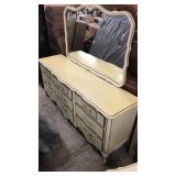 Vintage French Triple Dresser & Mirror