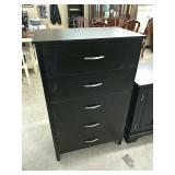 Black 5 Drawer Chest