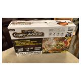 12” Copper Wok Pan w’ Lid