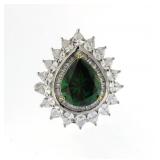 Fancy Pear 7.50 ct Emerald Dinner Ring