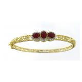 Antique Style Genuine Ruby & Diamond Bracelet