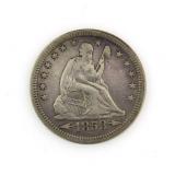 1853 "Arrows-Rays" Seated Liberty Silver Quarter