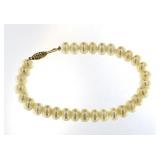 14kt Gold Natural 8-8.5 mm Pearl 7.5" Bracelet