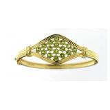 Genuine 3.88 ct Peridot Cuff Bracelet