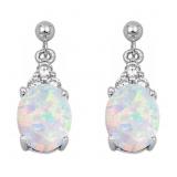 Elegant Oval 4.50 ct Opal Dangle Earrings