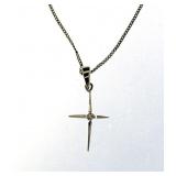 14kt Gold Diamond Cross Pendant w