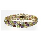 Genuine 34.66 ct Gemstone & Diamond Bracelet