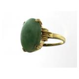 14kt Gold Antique 4.10 ct Jade Solitaire Ring
