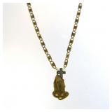 14kt Gold Praying Hands Pendant w