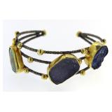 Genuine Druzy & Gemstone Cuff Bracelet