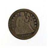 1857 Seated Liberty Silver Dime