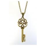 10kt Gold 47 mm Antique Key Pendant w