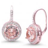 Brilliant 3.00 ct Morganite Hoop Earrings