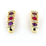 Genuine Gemstone & Diamond Earrings