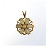 14kt Gold Genuine Fire Opal Pendant