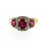 14kt Gold 2.50 ct Pink Sapphire & Diamond Ring