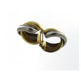 10kt Gold Two Tone 16.5 mm Hoop Earrings