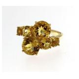 Genuine 4.10 ct Golden Citrine Cocktail Ring