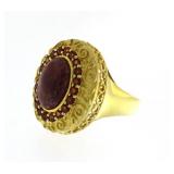 Genuine Cabochon Jade Vintage Style Ring