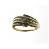10kt Gold 4 Row Diamond Ring