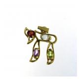 10kt Gold Genuine Gemstone Pendant