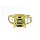 Asscher Cut 5.50 ct Canary Yellow Solitaire Ring