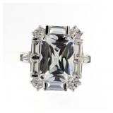 Elegant 9.50 ct White Topaz Baguette Ring