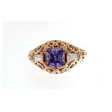 Quality Tanzanite & Baguette Filligree Ring