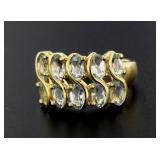 Genuine 2.00 ct Blue Topaz Dinner Ring