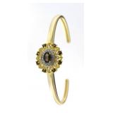 Genuine Smoky Topaz & Diamond Bracelet